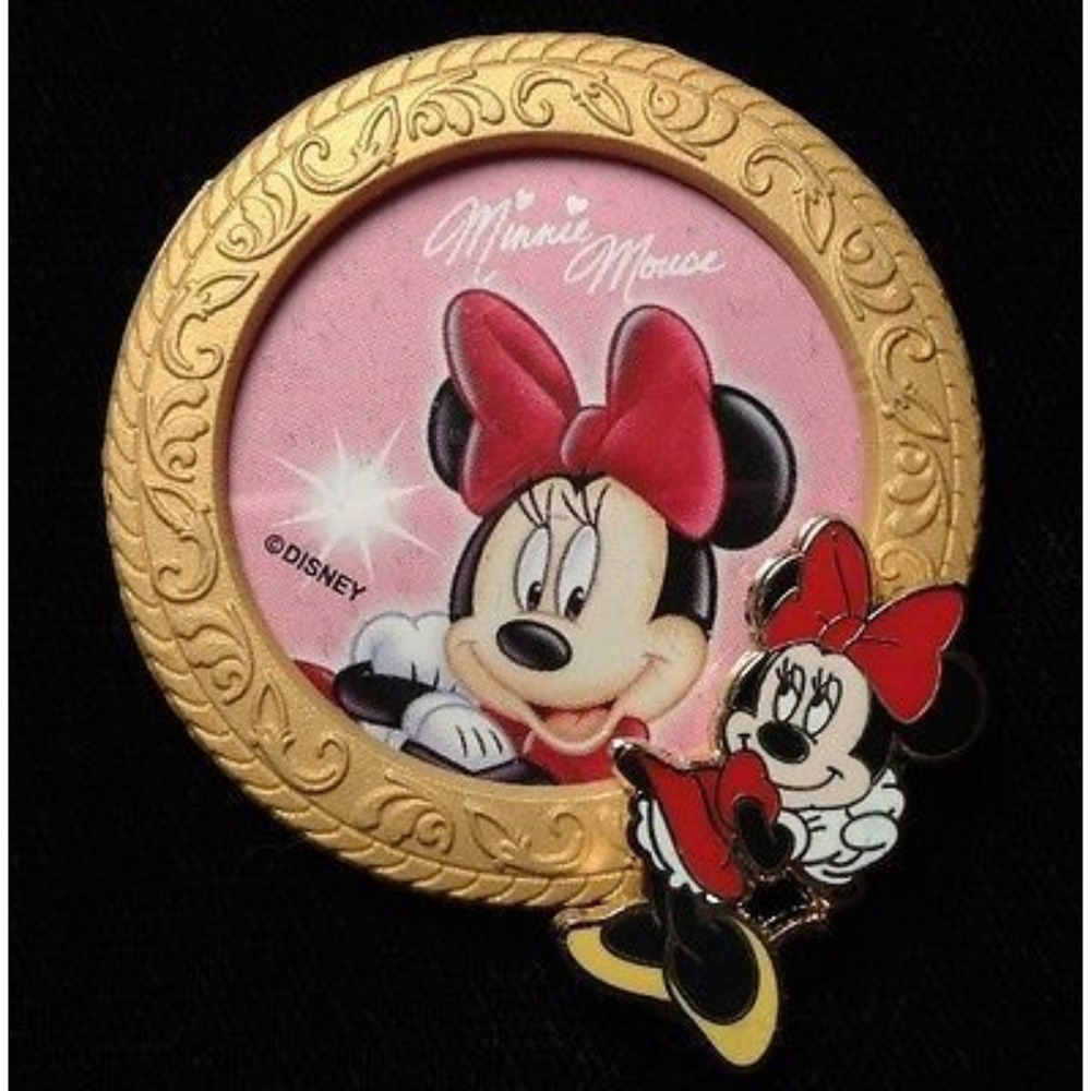 Disney Pin WDW Marquee Photo Frame 68615 LE 1000 Minnie Mouse Gold Pink